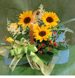 ひまわりのアレンジメント【バスケット入り】