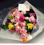 旬のバラの花束【ピンク系】クイックお届け 誕生日