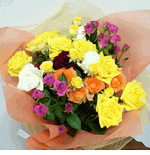 旬のバラの花束【ミックス系】クイックお届け 誕生日