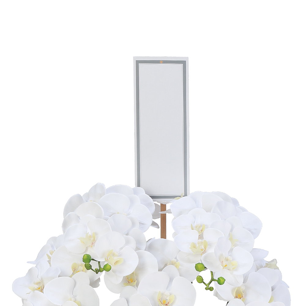 光触媒 アートフラワー ジュエルフラワー 胡蝶蘭 3本立ち 白色